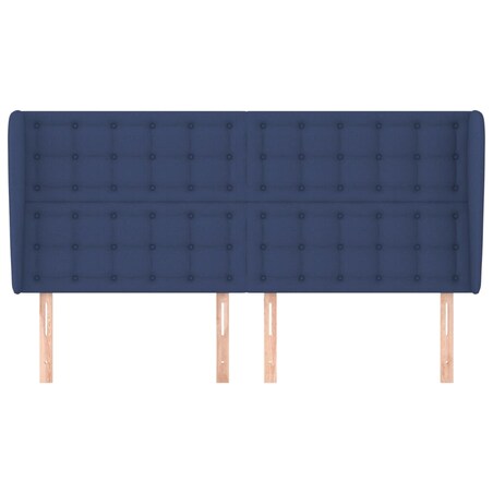 vidaXL Zagłówek uszak, niebieski, 163x23x118/128 cm, tkanina