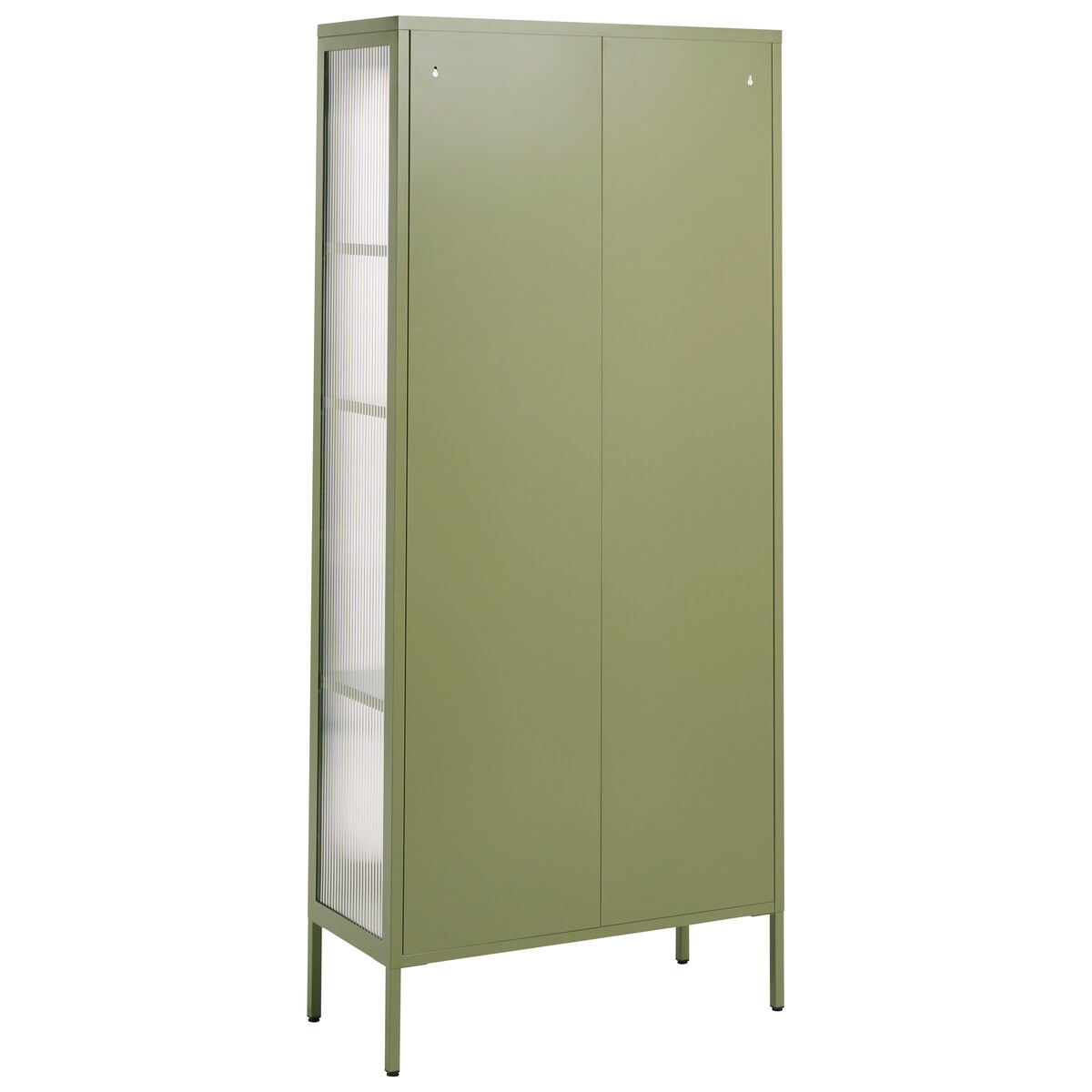 Witryna ze szklaną gablotą FOXTON 80 cm Metal Zielony