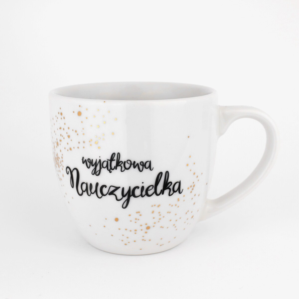 Biały kubek porcelanowy 300 ml - napis wyjątkowa nauczycielka na dzień nauczyciela dla nauczycielki