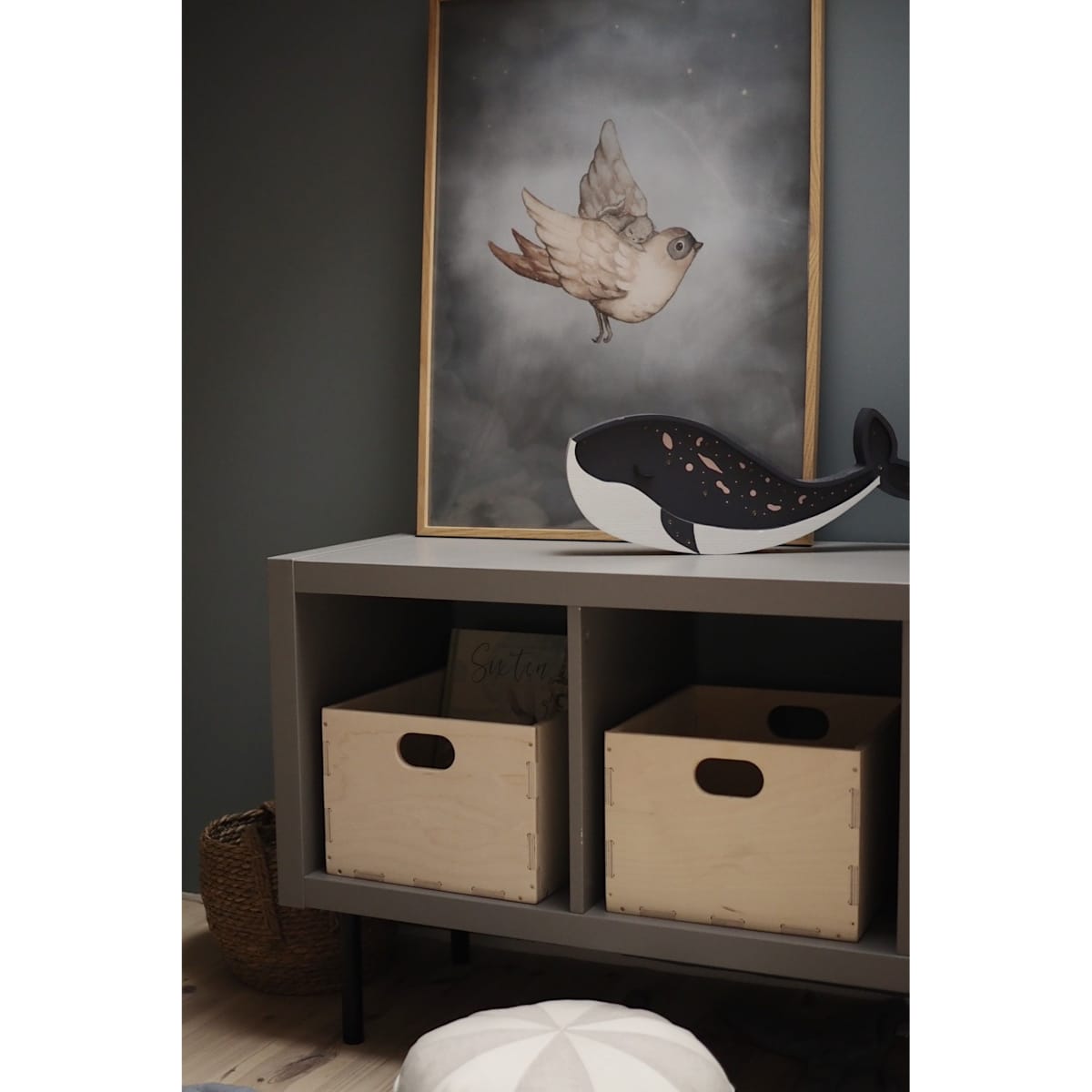 Drewniana skrzynia na zabawki 2 szt.