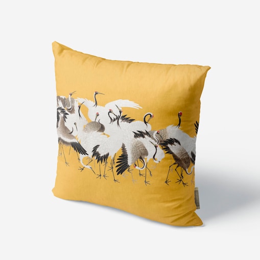 bawełniana poszewka na poduszkę - Stado żurawi 45x45 cm
