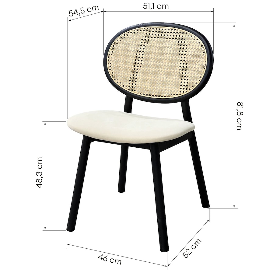 Krzesło drewniane z plecionką wiedeńską czarne