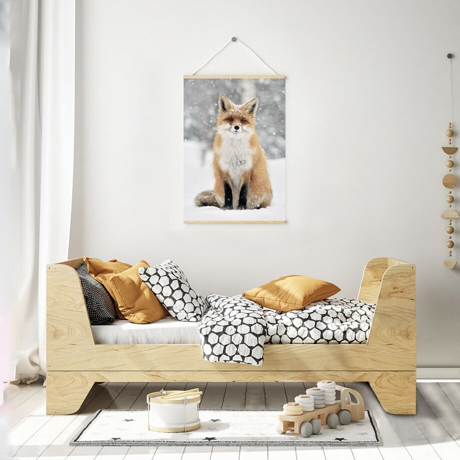 Poster Story, Plakat, Obraz - Lis w Płatkach Śniegu, wymiary 50 x 70 cm