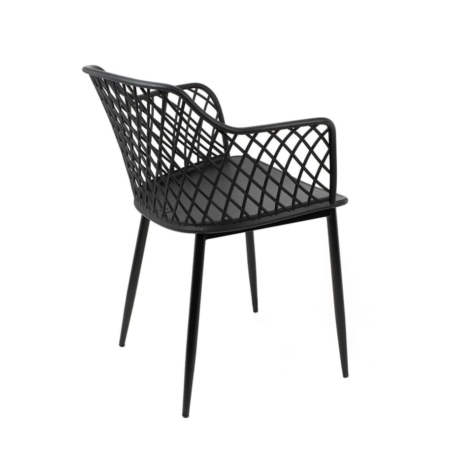 Krzesło ażurowe BINN KH010100230 metalowa podstawa czarna