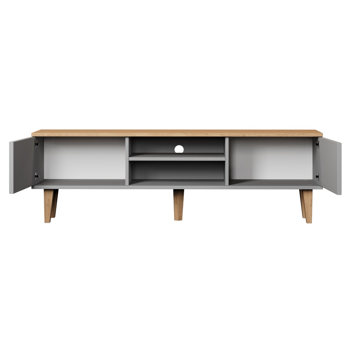 Szafka RTV Denver 160 szary chinchilla & hikora