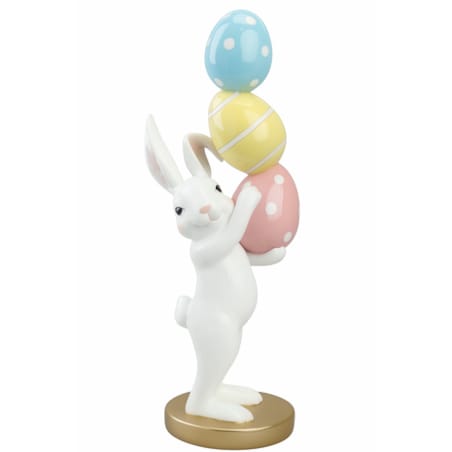 Figurka ceramiczna - królik BUNNY duży z 3 pisankami 50,5x19x15,5 cm