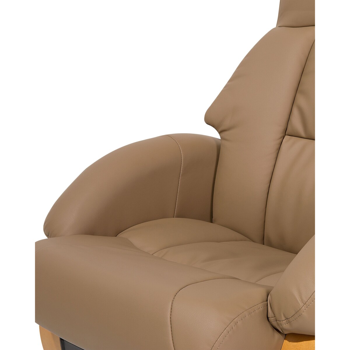 Fotel do masażu podgrzewany z podnóżkiem ekoskóra beżowy FORCE