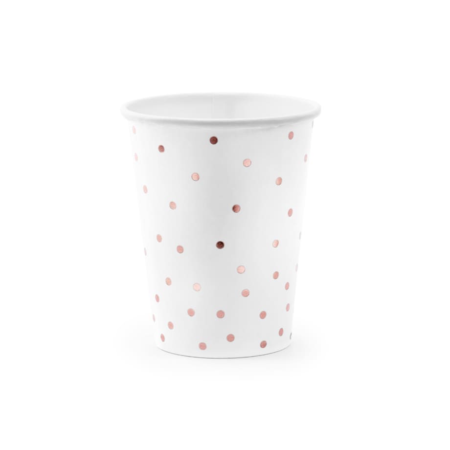 Kubeczki Kropki, biały, 260ml (1 op. / 6 szt.)