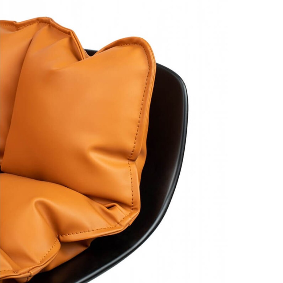 Obrotowe krzesło z poduszką Shiba JH-B11-1 King Home tapicerowane czarny