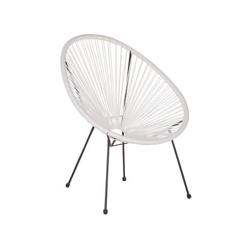 Krzesło z technorattanu białe ACAPULCO II
