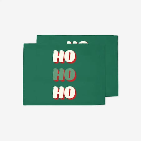 Podkładki świąteczne - HO HO HO - zielone tło