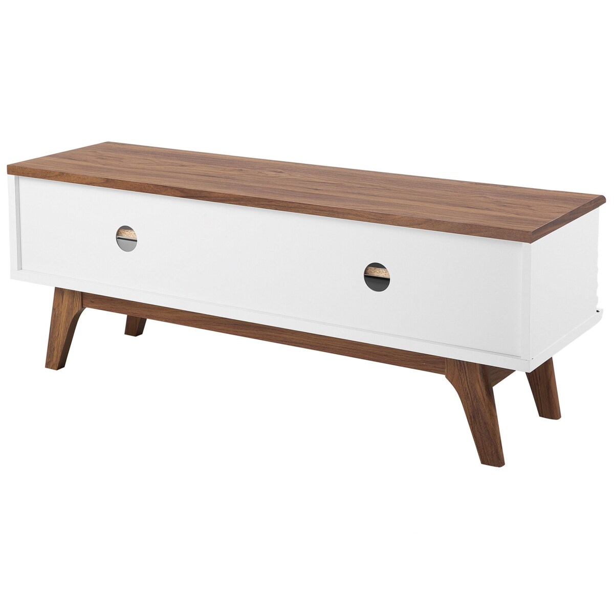 Szafka RTV ciemne drewno z białym TOLEDO