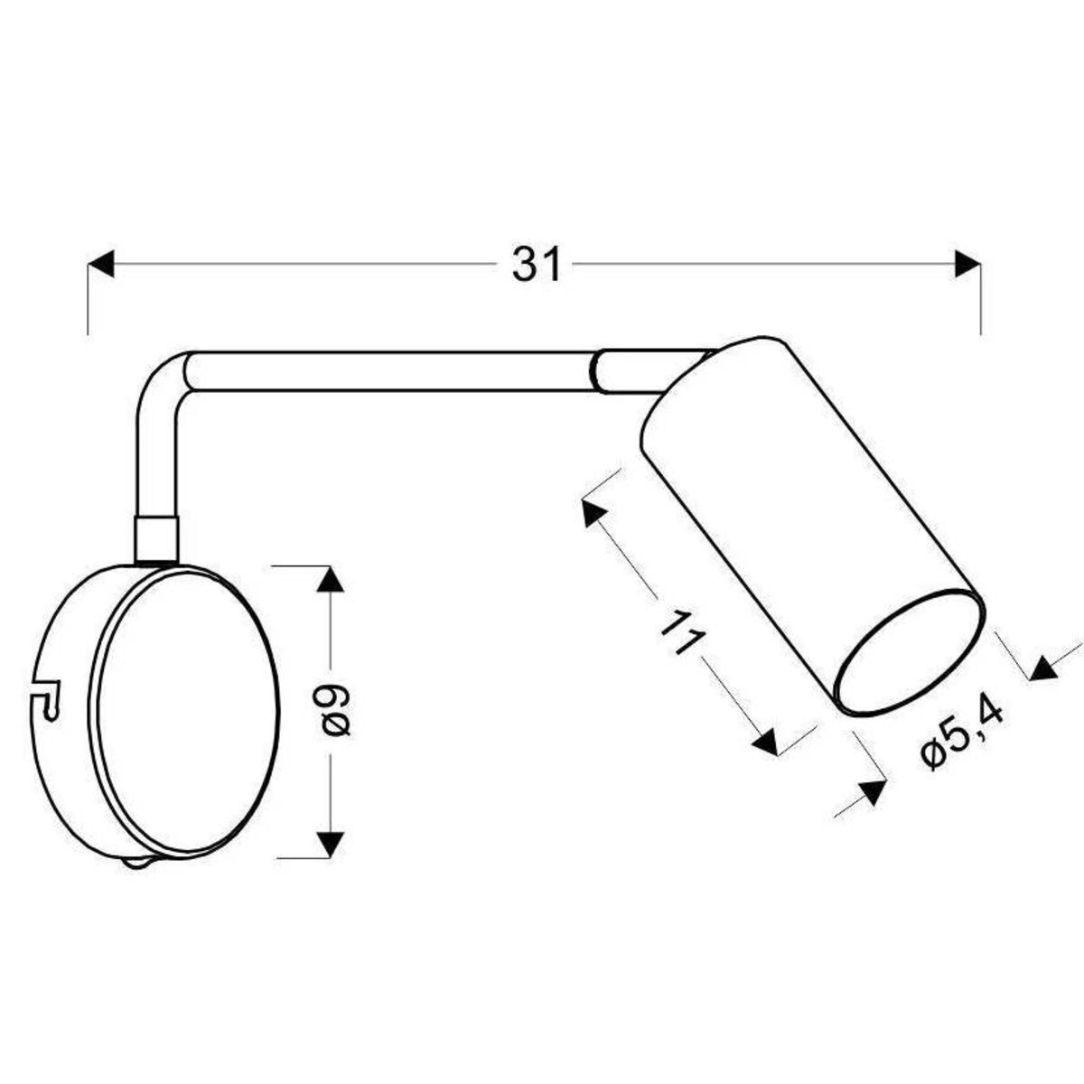 Regulowana LAMPA ścienna TINA 21-76830 Candellux metalowy kinkiet do salonu czarny