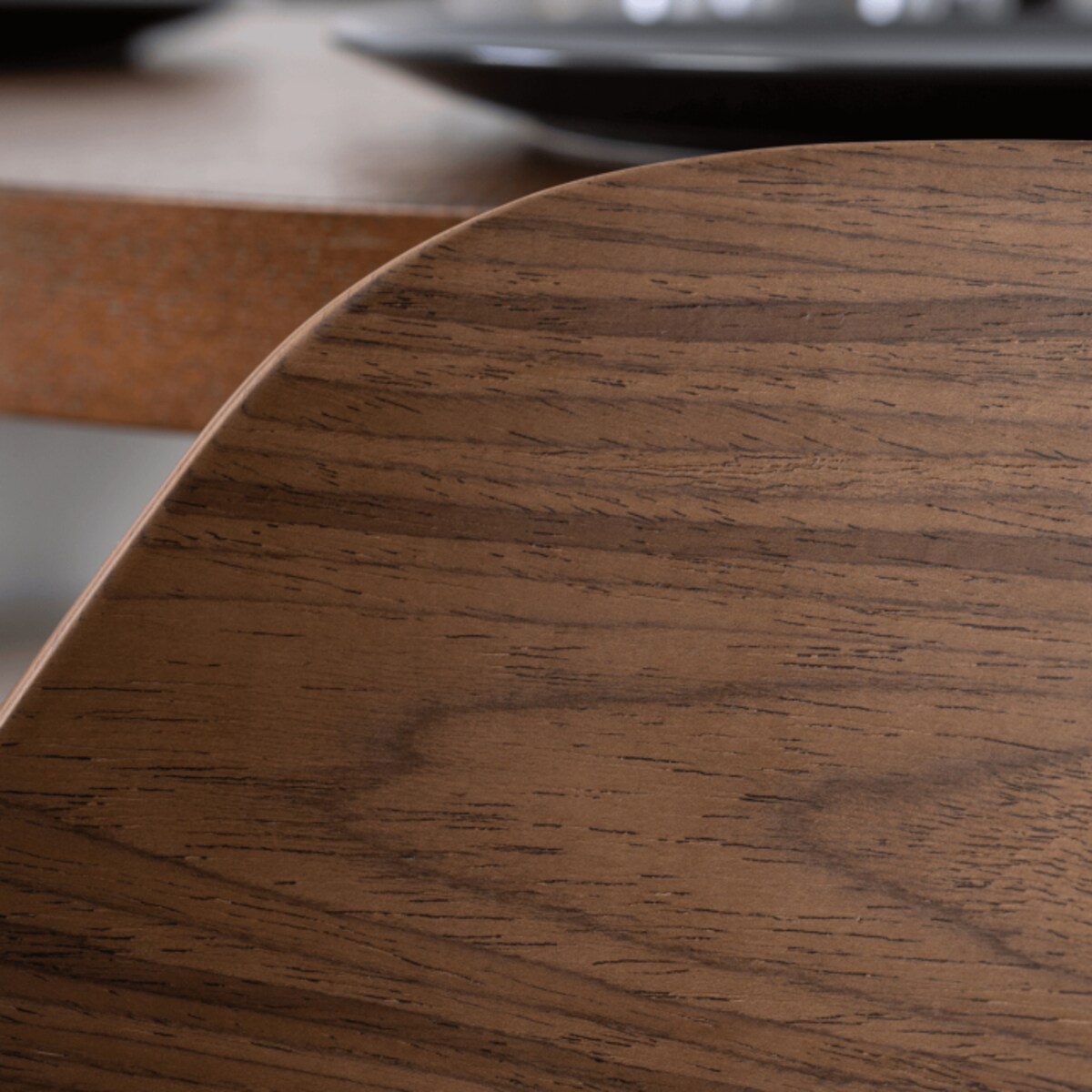 Krzesło Czarne Kuchenne Do Jadalni ORBI Orzech Drewno Gięte