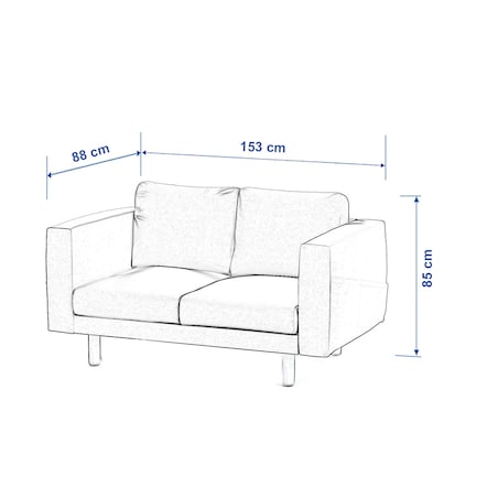 Pokrowiec na sofę Norsborg 2-osobową, ciemno szary melanż, 153 x 88 x 85 cm, Amsterdam
