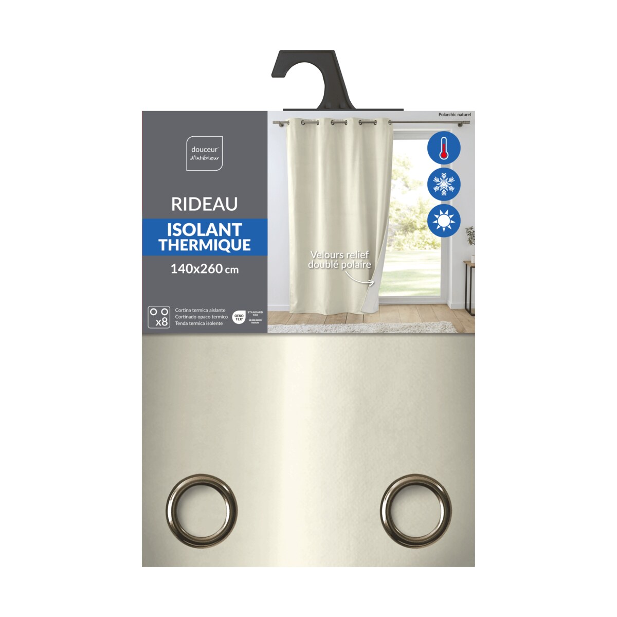 Zasłona welwetowa termoizolacyjna z przelotkami 140 x 260 cm