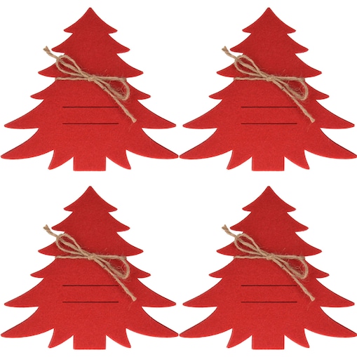 Kieszonki na sztućce świąteczne Choinki, 4 sztuki