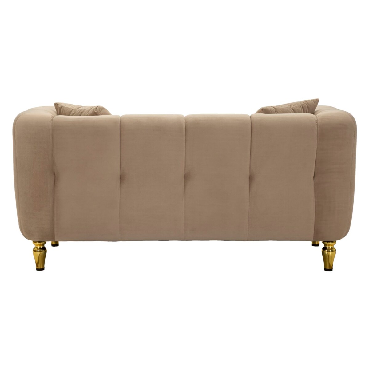 Sofa Alma, kolor szary i złoty, poliester, drewno eukaliptusowe, drewno sosnowe, sklejka i metal, 81 x 155 x 71 cm, do salonu, Mauro Ferretti