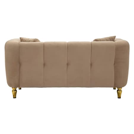 Sofa Alma, kolor szary i złoty, poliester, drewno eukaliptusowe, drewno sosnowe, sklejka i metal, 81 x 155 x 71 cm, do salonu, Mauro Ferretti