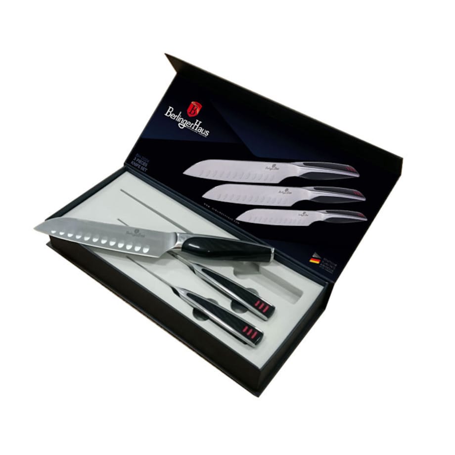 Zestaw 3 noży kuchennych santoku BERLINGER HAUS Phantom
