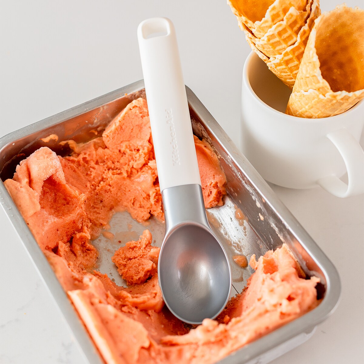 KitchenAid łyżka do lodów Porcelain White