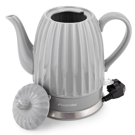 Czajnik elektryczny bezprzewodowy ceramiczny 1.5L szary KAMILLE