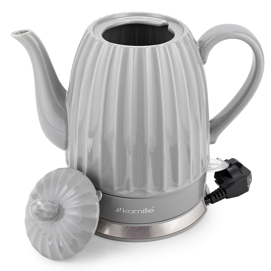 Czajnik elektryczny bezprzewodowy ceramiczny 1.5L szary KAMILLE