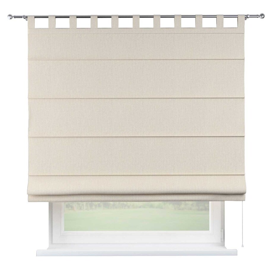 Roleta rzymska Verona, połyskujące geometryczne wzory na tle w kolorze ecru, Imperia Premium