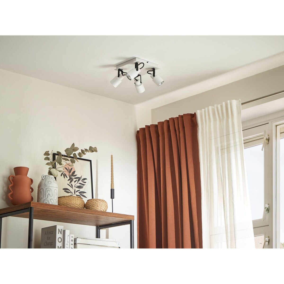 Lampa sufitowa 4-punktowa metalowa biała BONTE