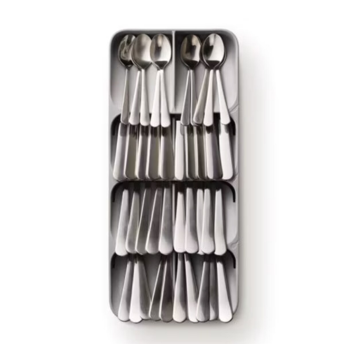 Organizer na sztućce podwójny szary DrawerStore, 5.5 x 17.6 x 39.4 cm, Joseph Joseph