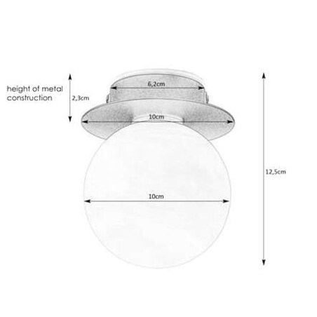 Plafon szklana kula MINI 108344 Markslojd do łazienki IP44 biała czarna