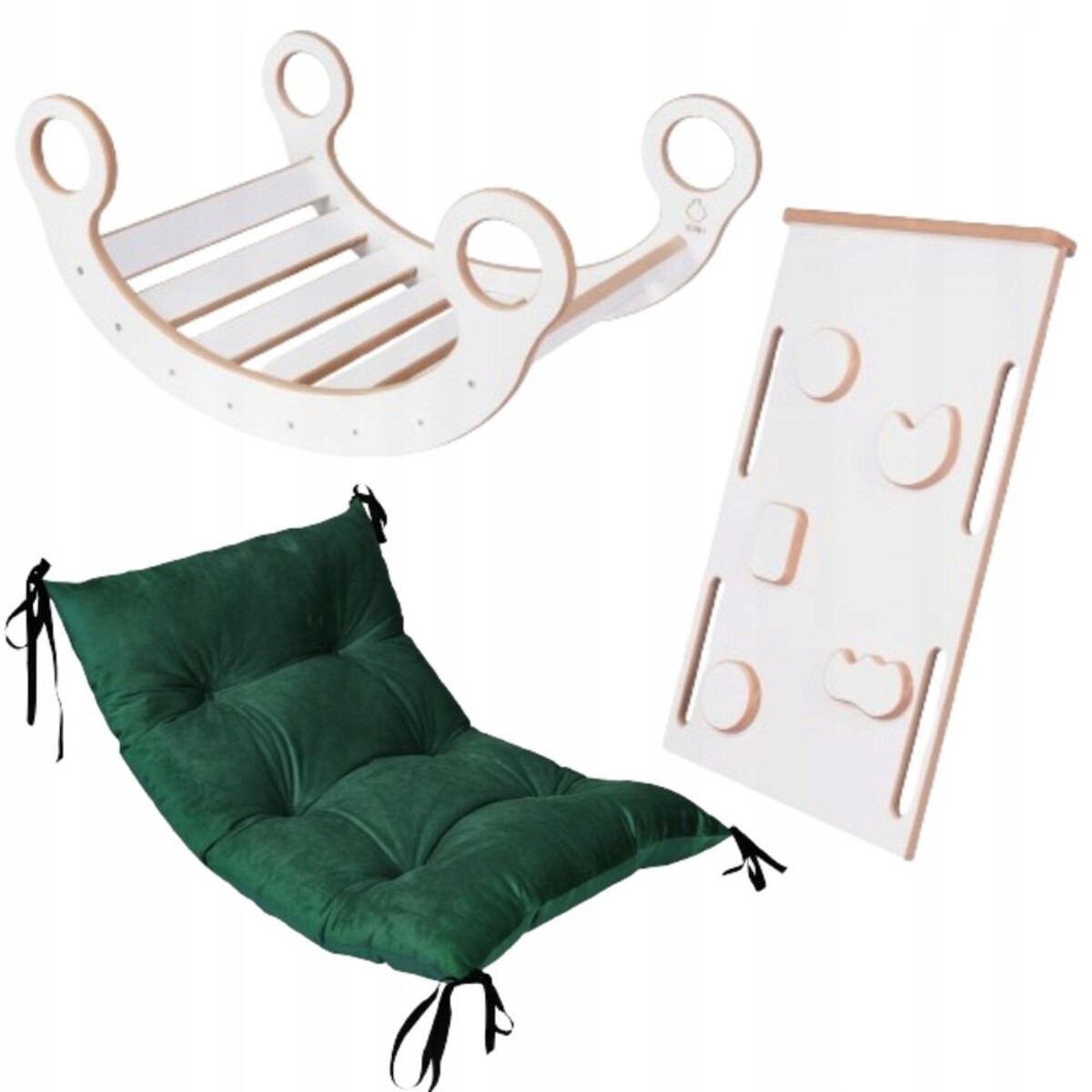 Zestaw Bujak Montessori + Ścianka + Zjeżdżalnia +Poduszka DREWNO CERTYFIKAT