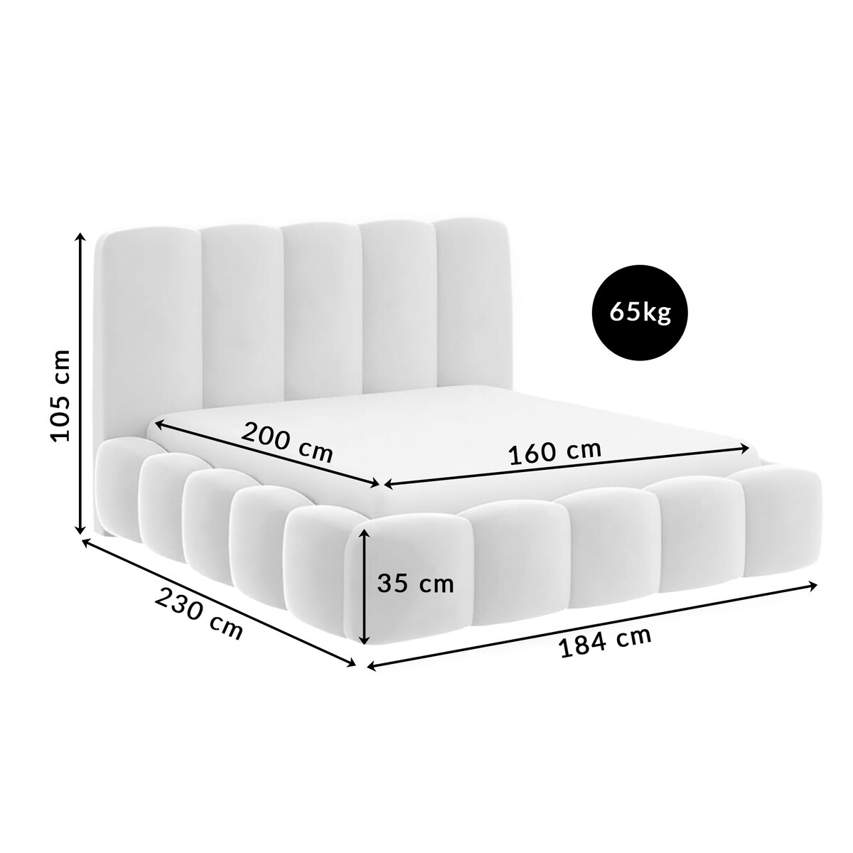 Łóżko Tapicerowane Monarch 160X200 Stelaż Pojemnik Na Pościel Loop 06