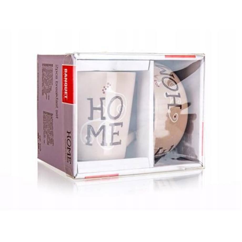 CERAMICZNY ZESTAW ŚNIADANIOWY KUBEK I MISKA HOME