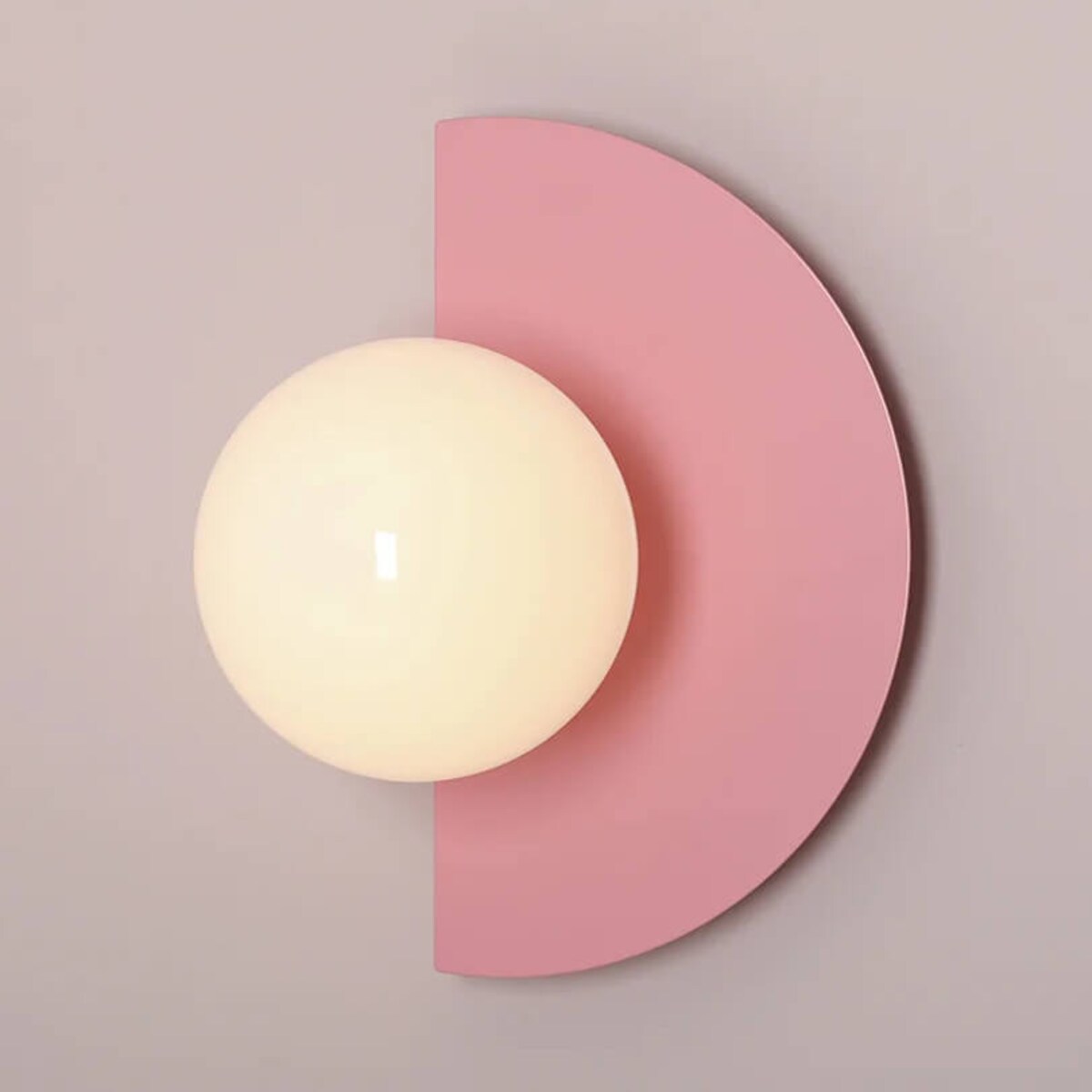 Lampa ścienna metalowa LOOP 1125C18 Aldex okrągła szklana różowa