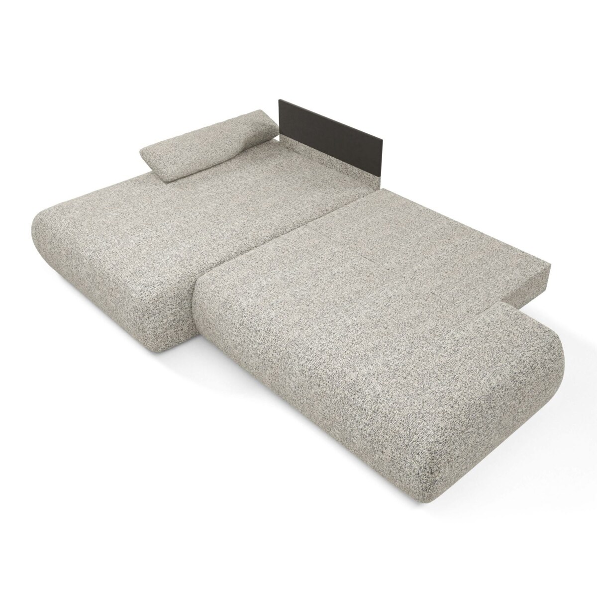 Narożnik rozkładany PENTI z pojemnikiem na pościel, lewy, szaro-beżowy