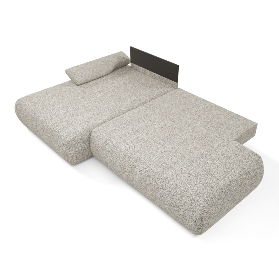 Narożnik rozkładany PENTI z pojemnikiem na pościel, lewy, szaro-beżowy