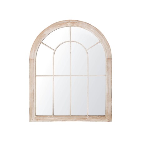 Metalowe lustro ścienne okno 69 x 88 cm beżowe EMBRY