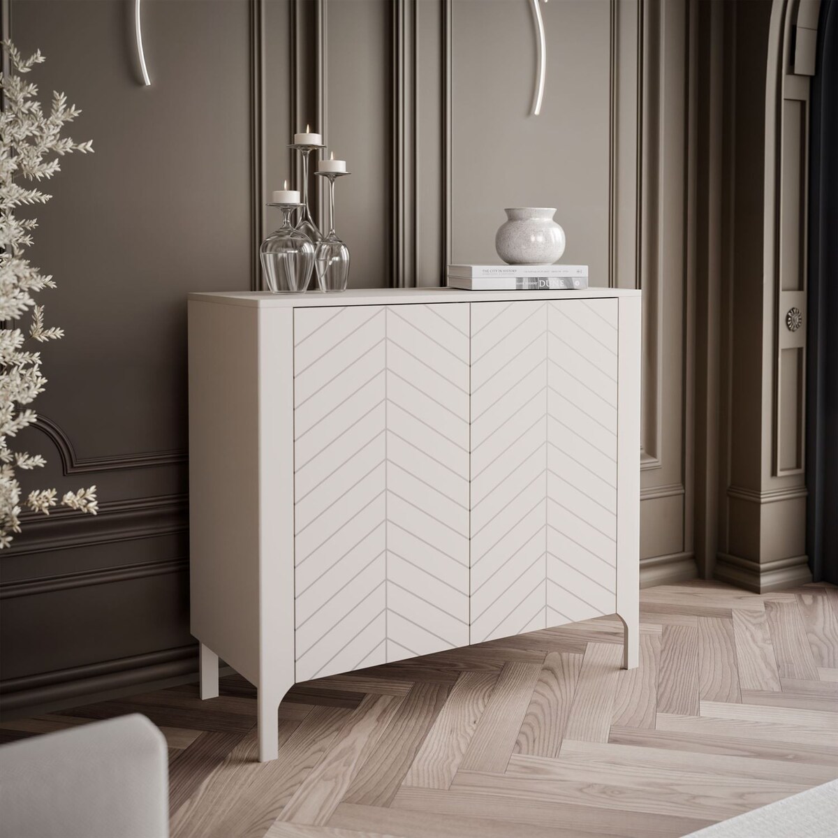 Dwudrzwiowa komoda LUMI 103 cm, kaszmir