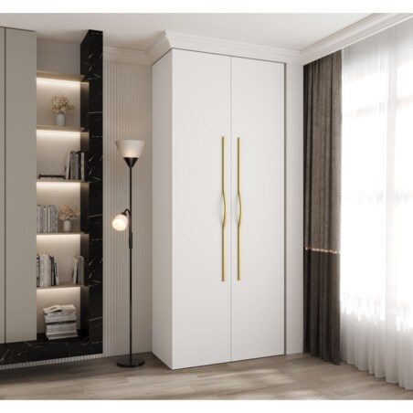 Szafa dwudrzwiowa Como 2 100 gł.50 biały+złoty