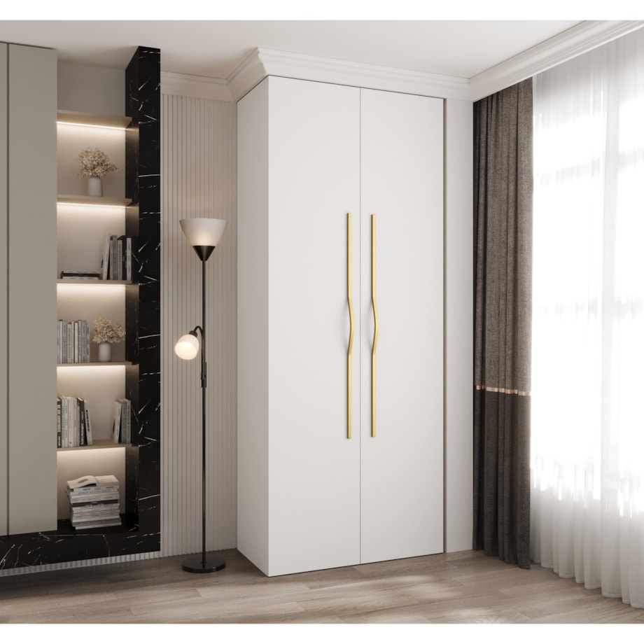 Szafa dwudrzwiowa Como 2 100 gł.50 biały+złoty