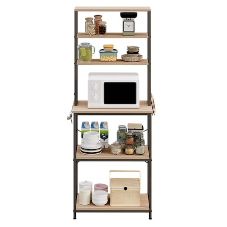 Wielofunkcyjny regał szafka kuchenna jasny brąz sonoma loft 6 półek