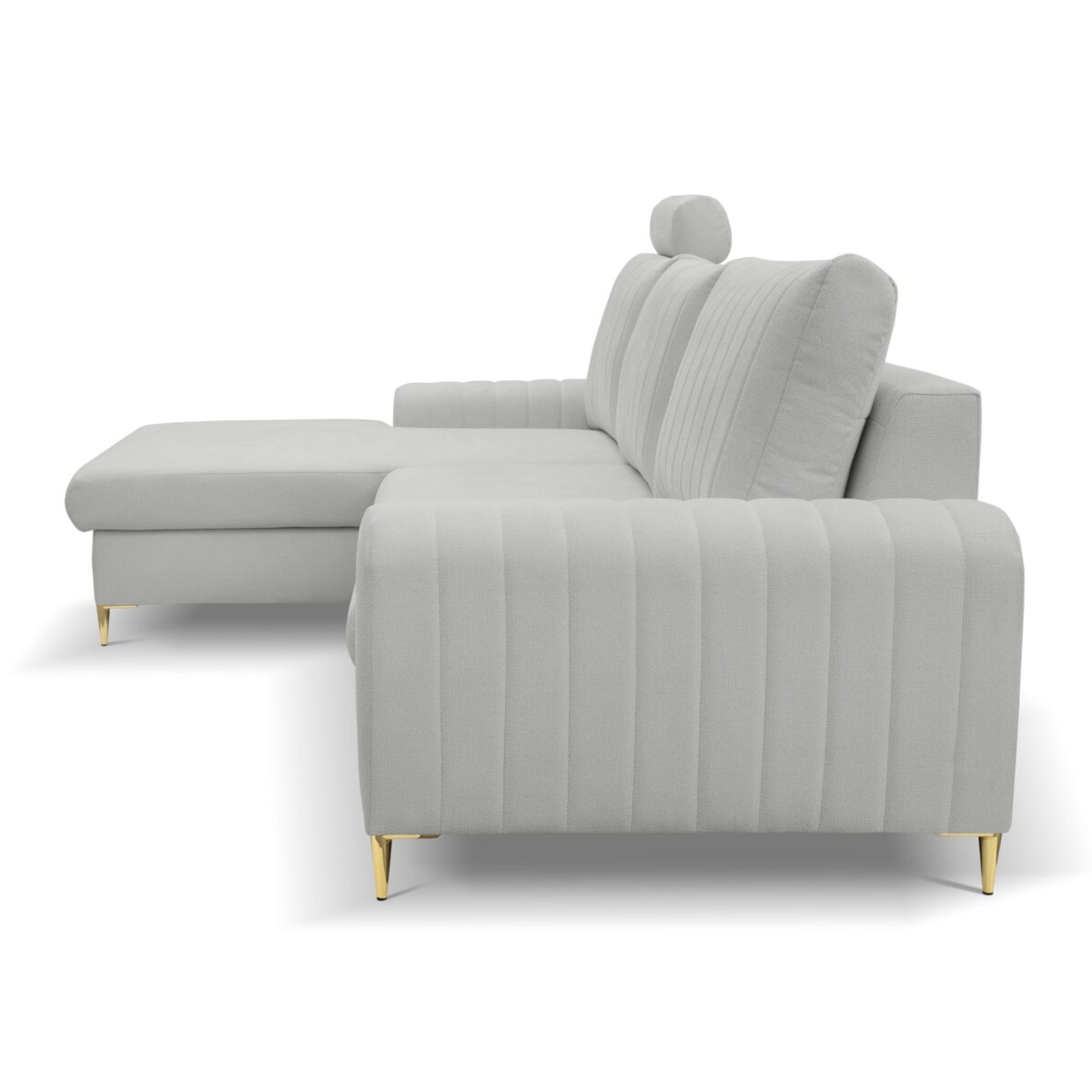 Elegancki narożnik MANGO z funkcją spania lewy - kolor popiel