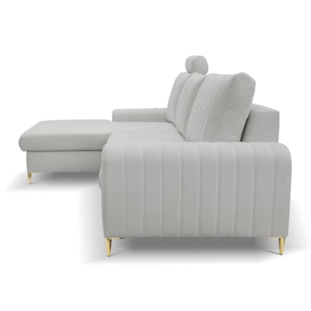 Elegancki narożnik MANGO z funkcją spania lewy - kolor popiel