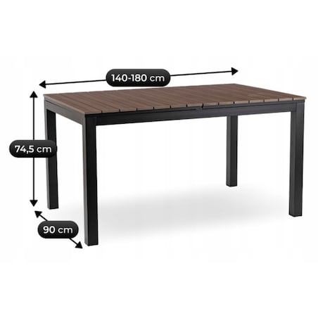 Zestaw Mebli Ogrodowych Na Taras Ogród Technorattan Czarny Orzech