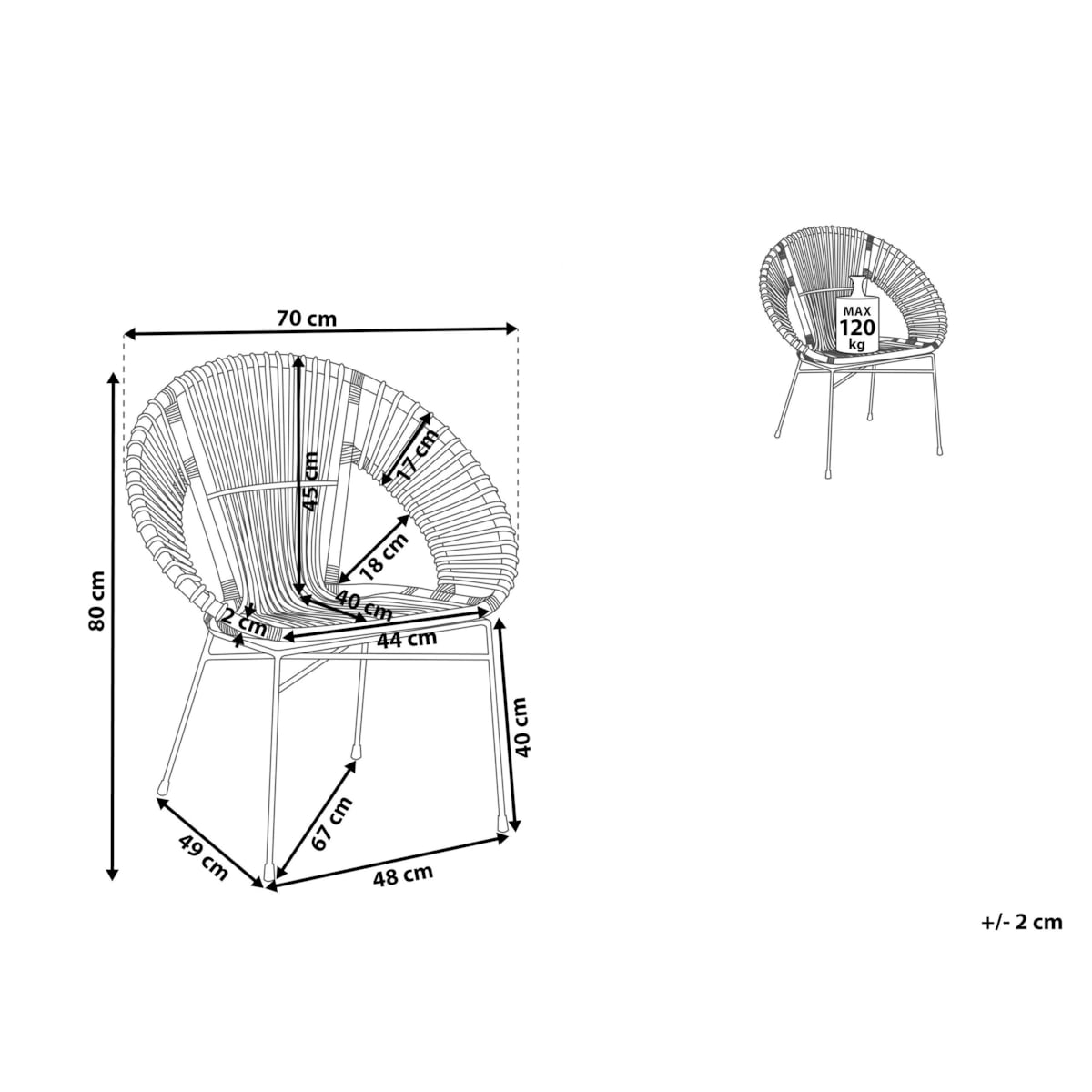 Krzesło rattanowe czarne SARITA