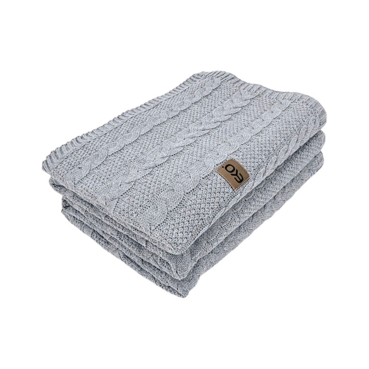 Koc dzianinowy bawełniany 150x200 cm – VENEZIA POPIEL