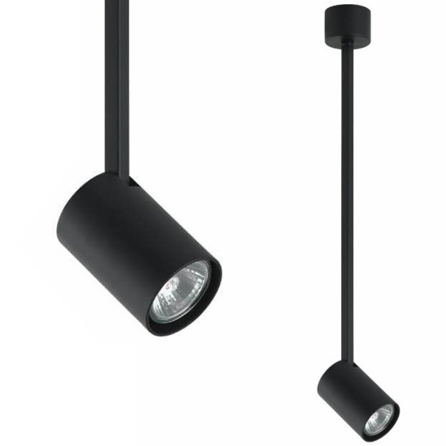 LAMPA sufitowa Tuka Nero L Orlicki Design regulowana OPRAWA metalowa downlight tuba czarna