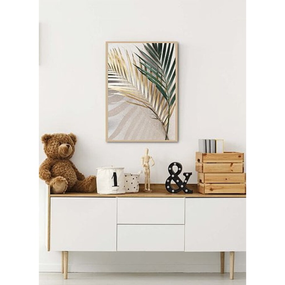 Poster Story, Plakat, Obraz - Złota i Zielona Palma, wymiary 60 x 84 cm