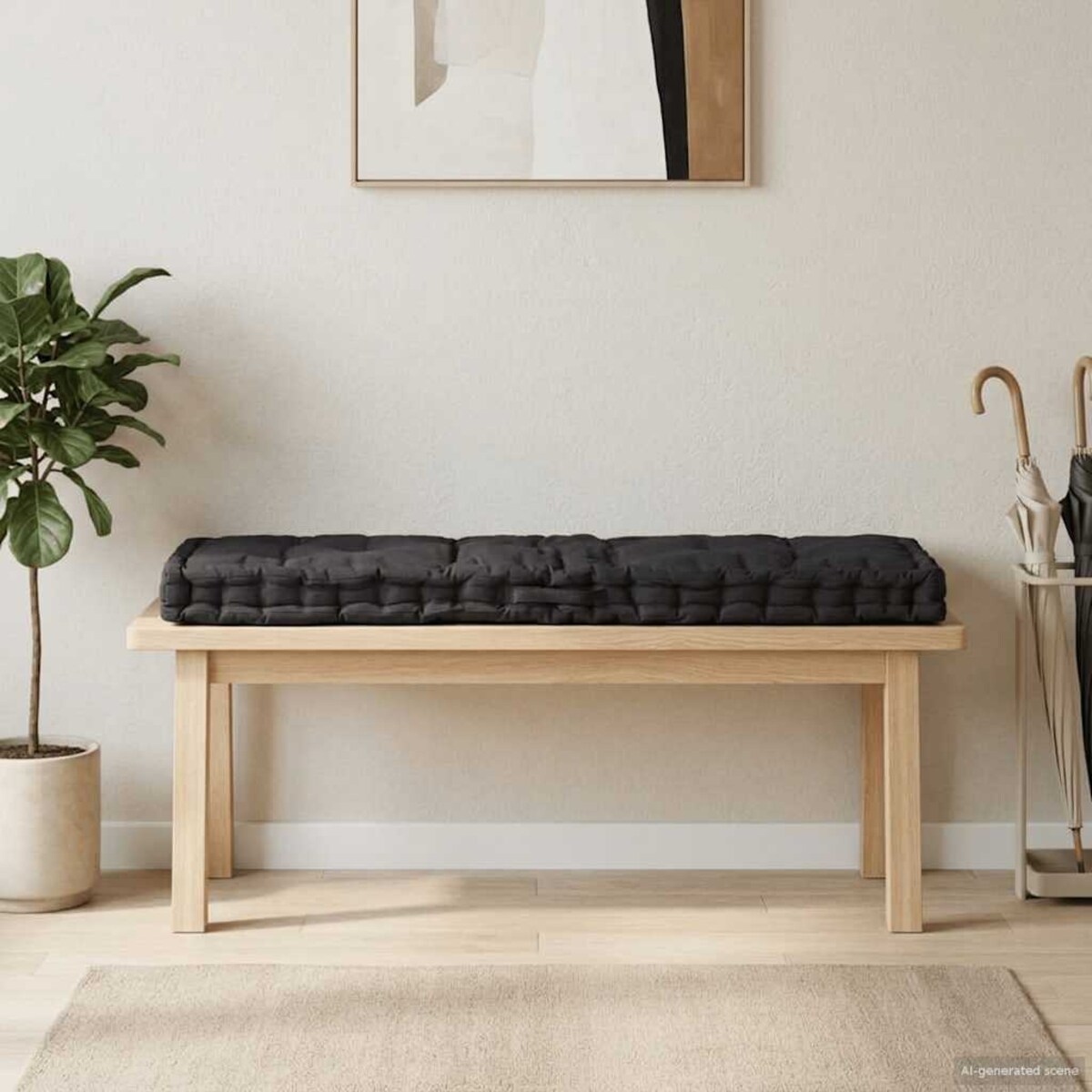 vidaXL Poduszka na podłogę lub palety, bawełna, 120x40x7 cm, czarna